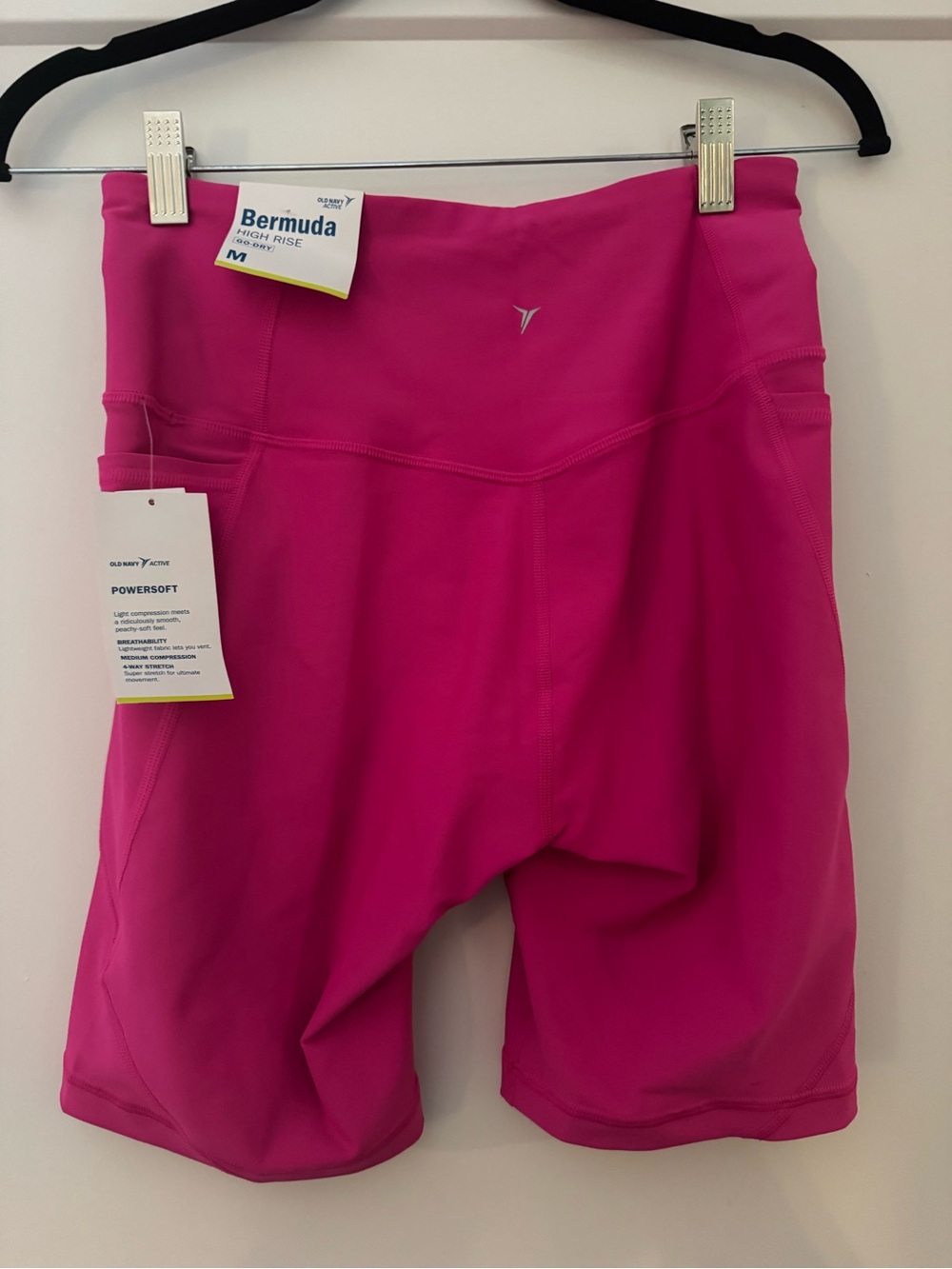 Old Navy PowerSoft High-Rise Bermuda Shorts - Hot Pink